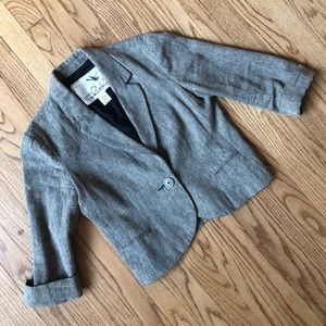 Tabitha Cropped Blazer 3/4 Sleeve Brown Small